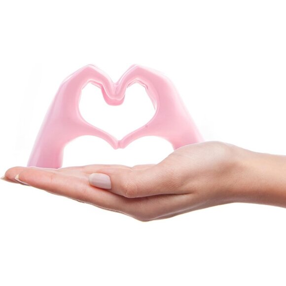 Other - Small Pink Heart Hands Sculpture Decor for Living Room Bedroom Bookshelf